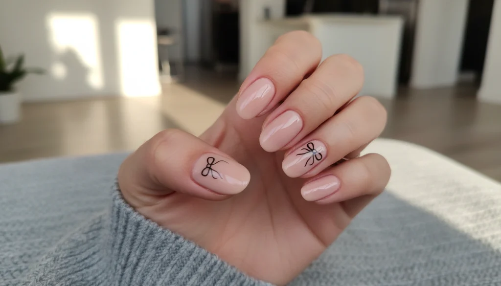 Glossy Nude Nails 