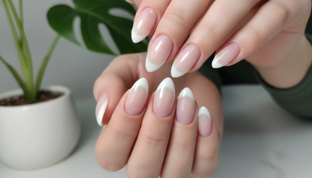  Sheer Milky French Nails