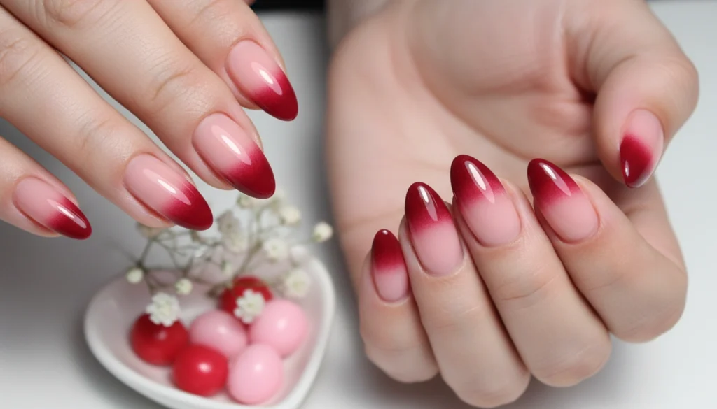 pinktored_gradient nails