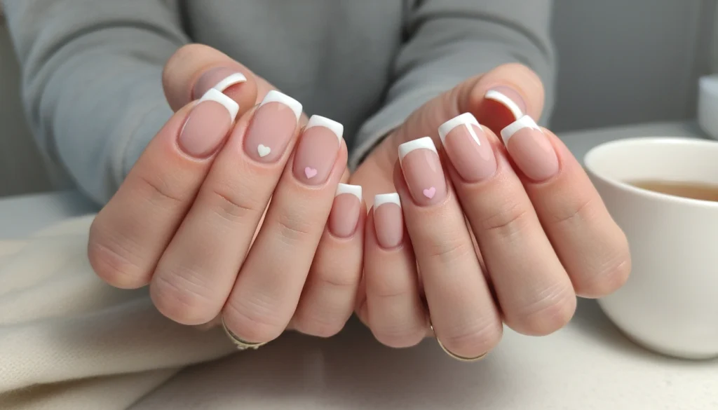 Tiny Heart French Tips