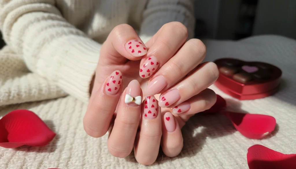 Bow Accent Nails