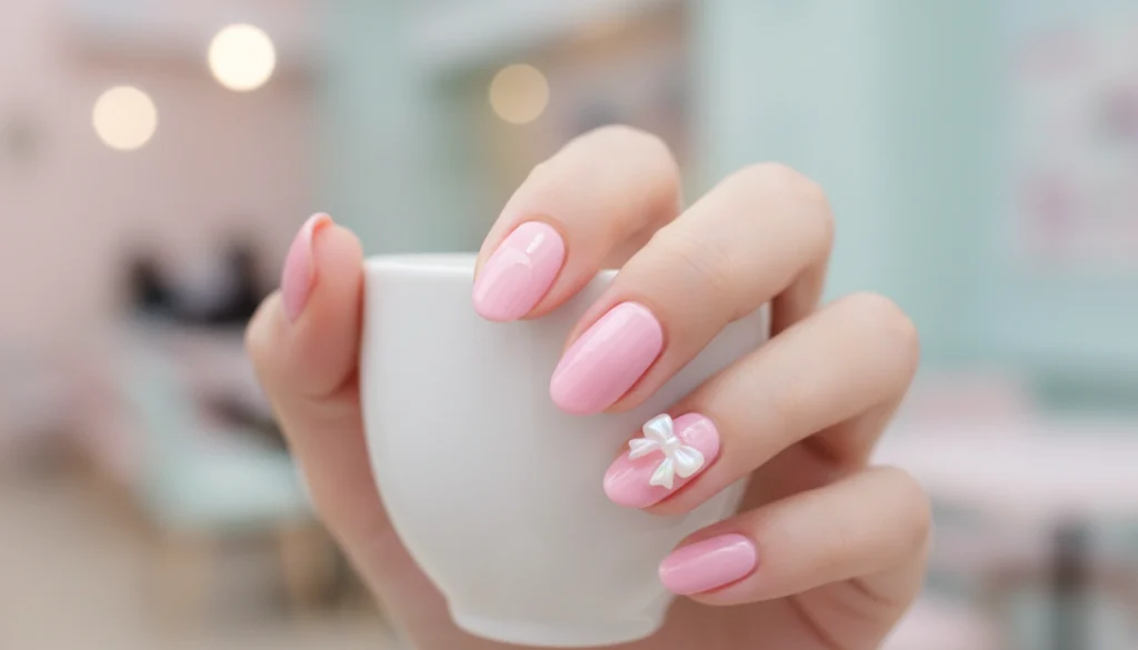 Almond Pink Nails 