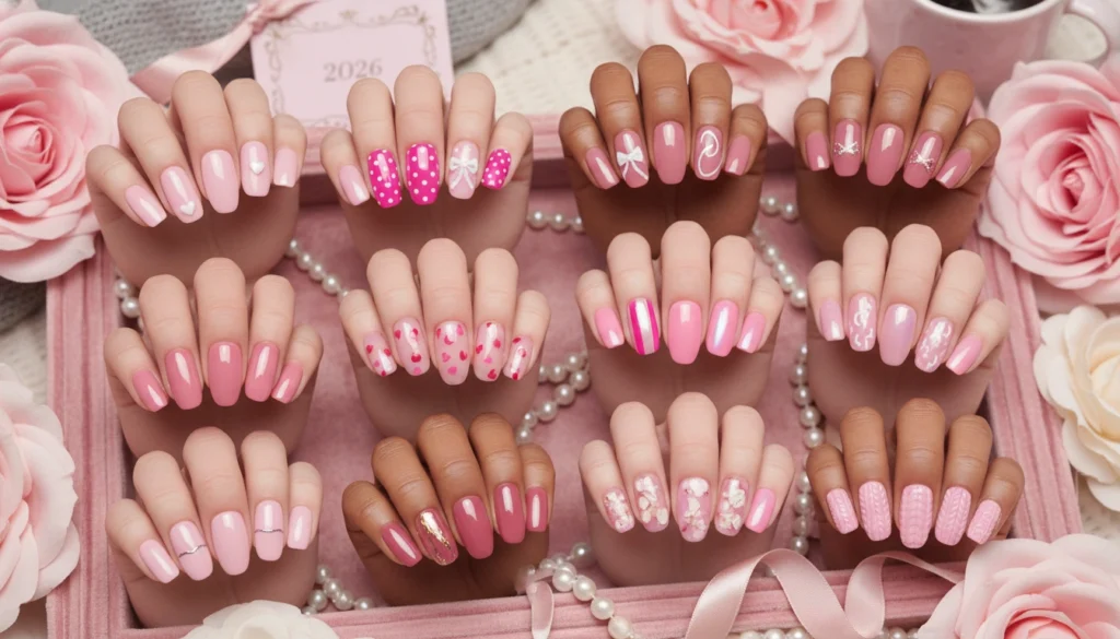 12 Cute & Classy Pink Valentine’s Nail Designs You’ll Love in 2026