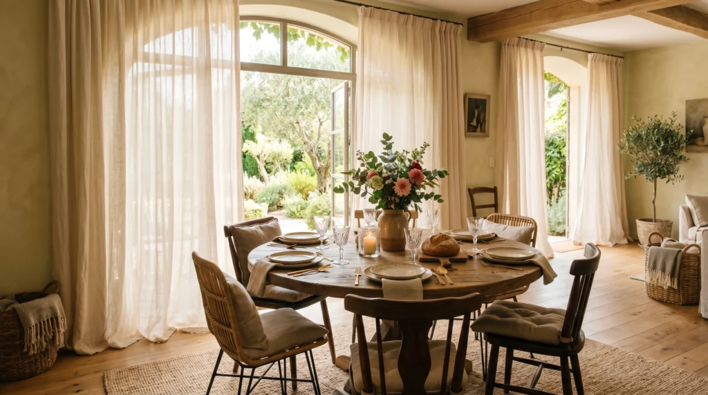 Use Curtains or Panels to Soften Edges