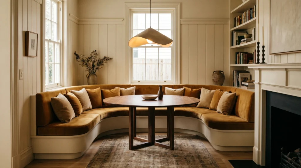 Curved Bench for Soft Elegance