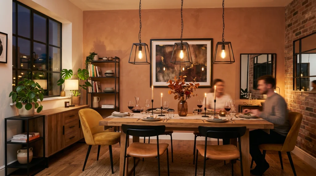 Black Metal Lighting for Contrast