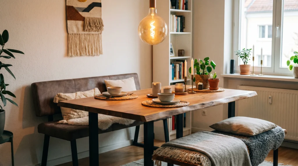 Bench with Metal Accents