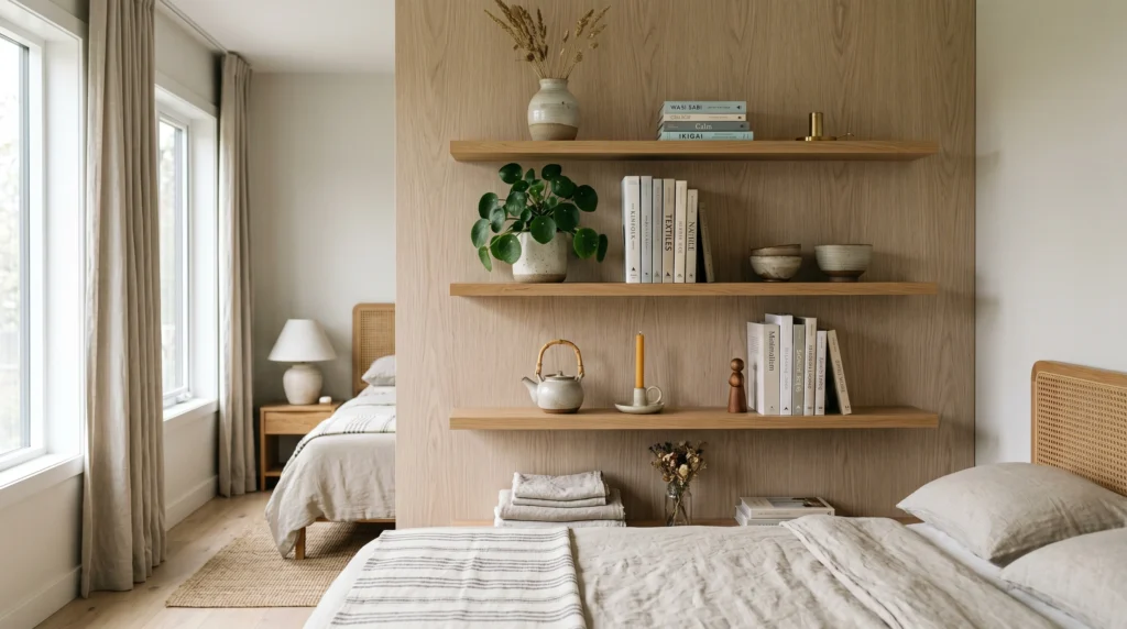 Floating Shelves with Intentional Decor