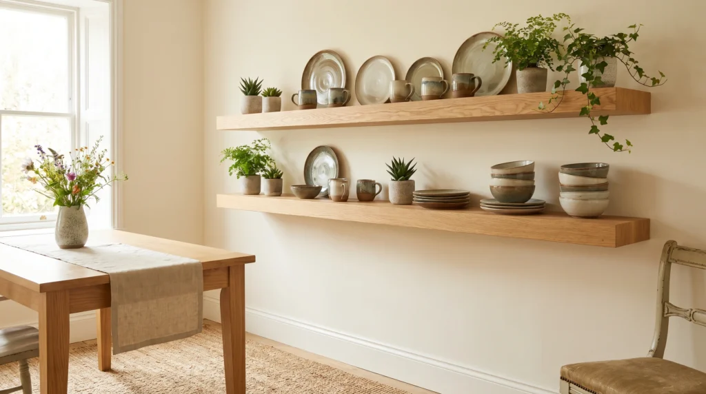 Floating Shelves Instead of Cabinets