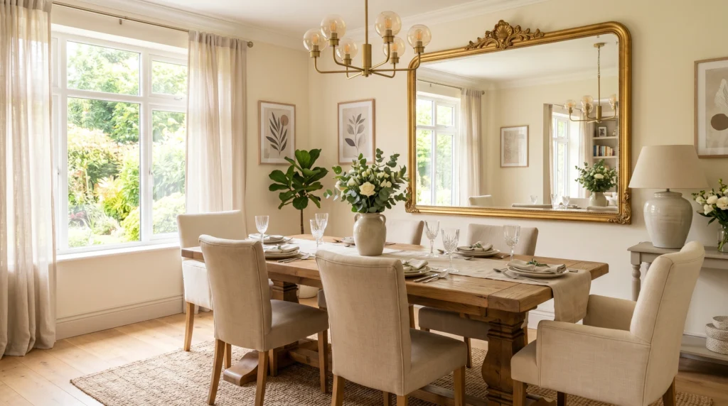 Large Mirror That Reflects Light and Space