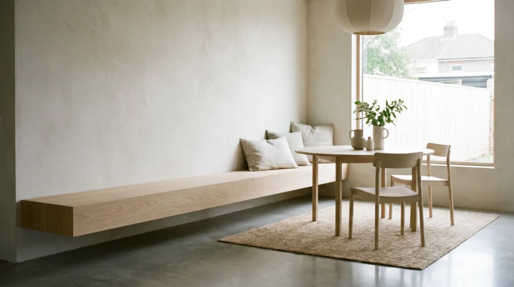 Floating Bench for an Airy Feel