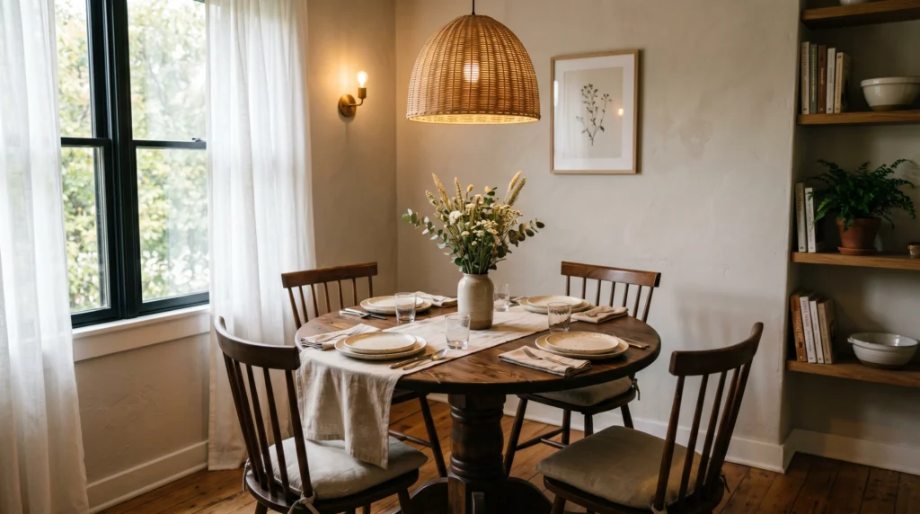 Dark Round Table for Bold Contrast