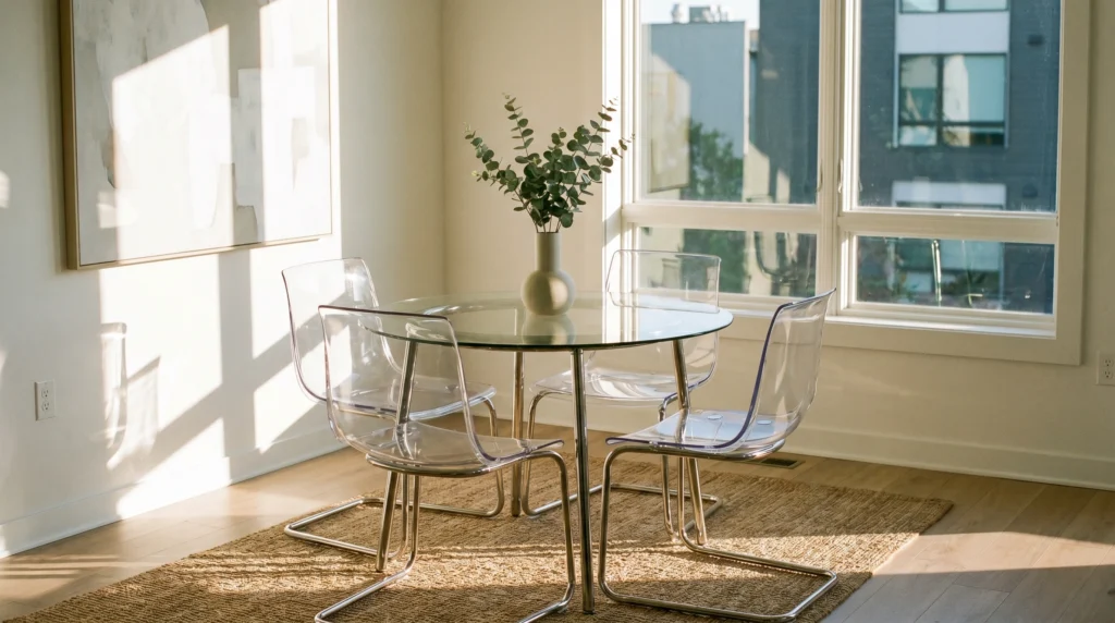 Glass or Acrylic Furniture for Lightness