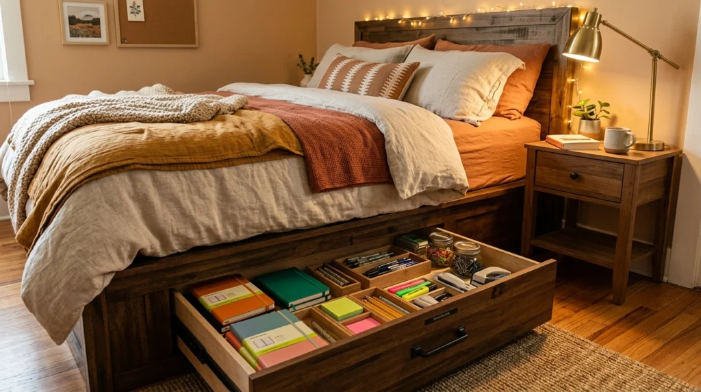 Under-Bed Storage for Office Supplies