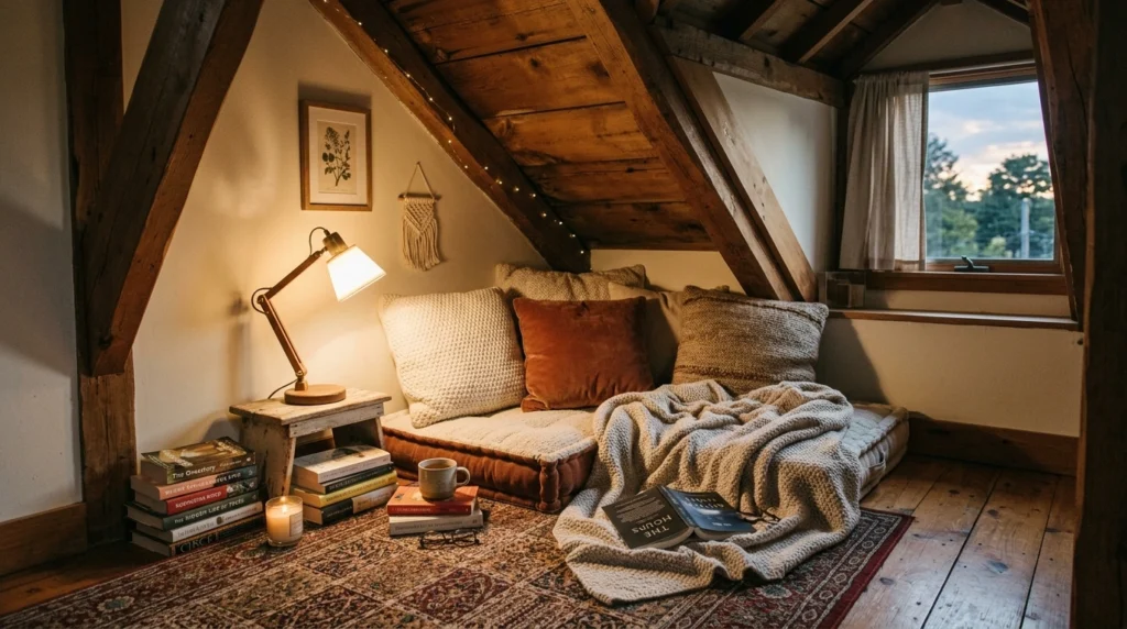 Cozy Reading Nook in an Awkward Corner