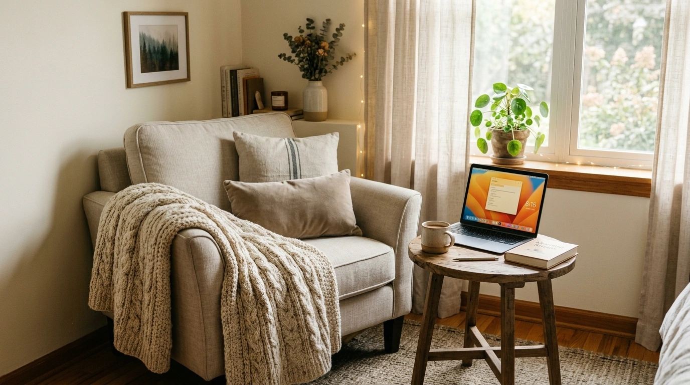 Cozy Chair Workspace Nook