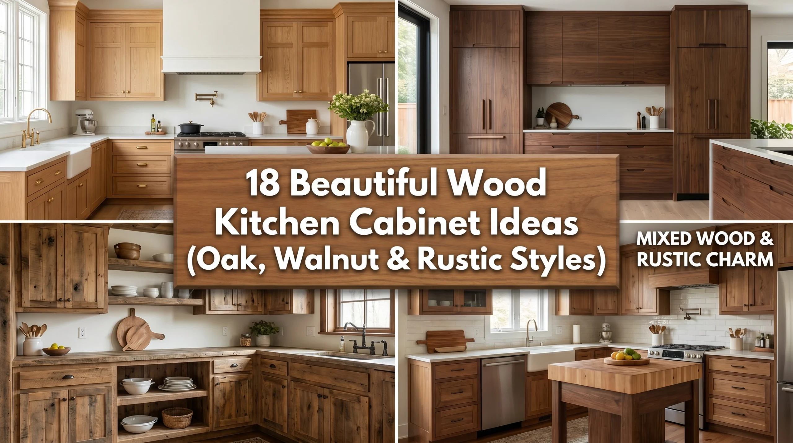 18 Beautiful Wood Kitchen Cabinet Ideas (Oak, Walnut & Rustic Styles)