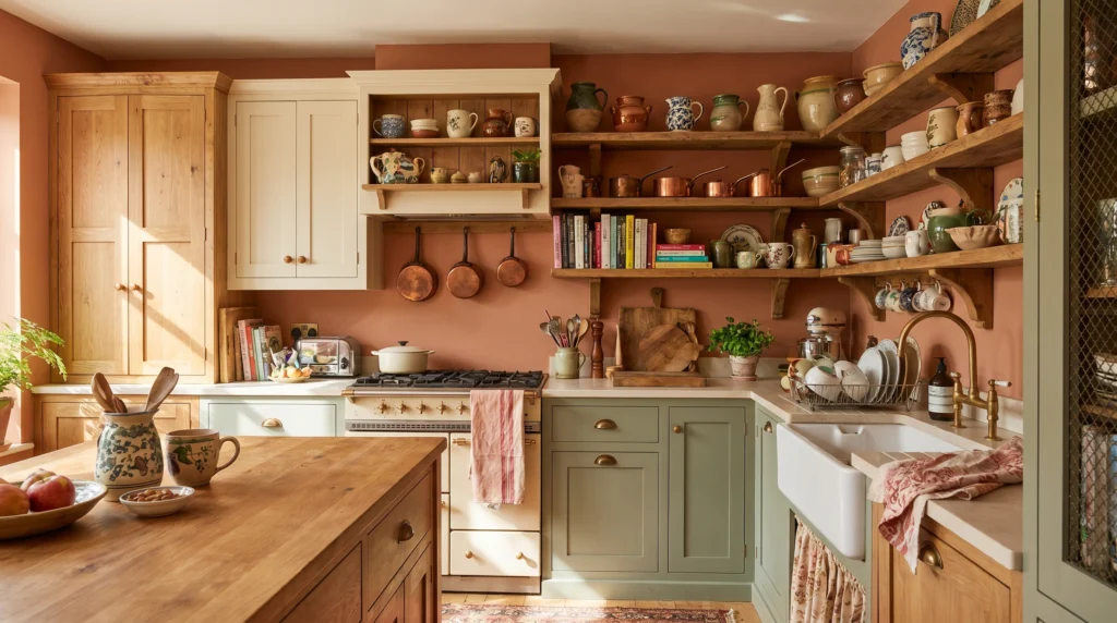 Two-Tone Cabinets with Open Shelving Mix