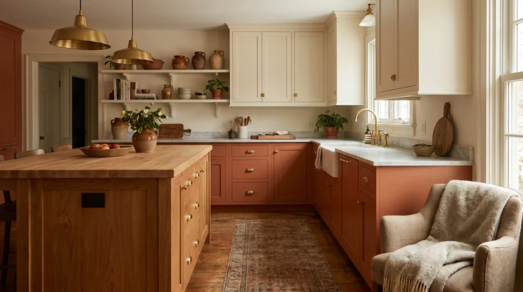 Two-Tone Cabinets with Brass Hardware