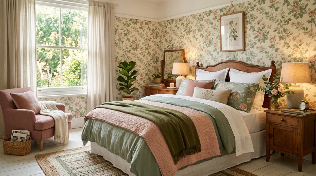 Dark Accent Wall with Light Decor Contrast