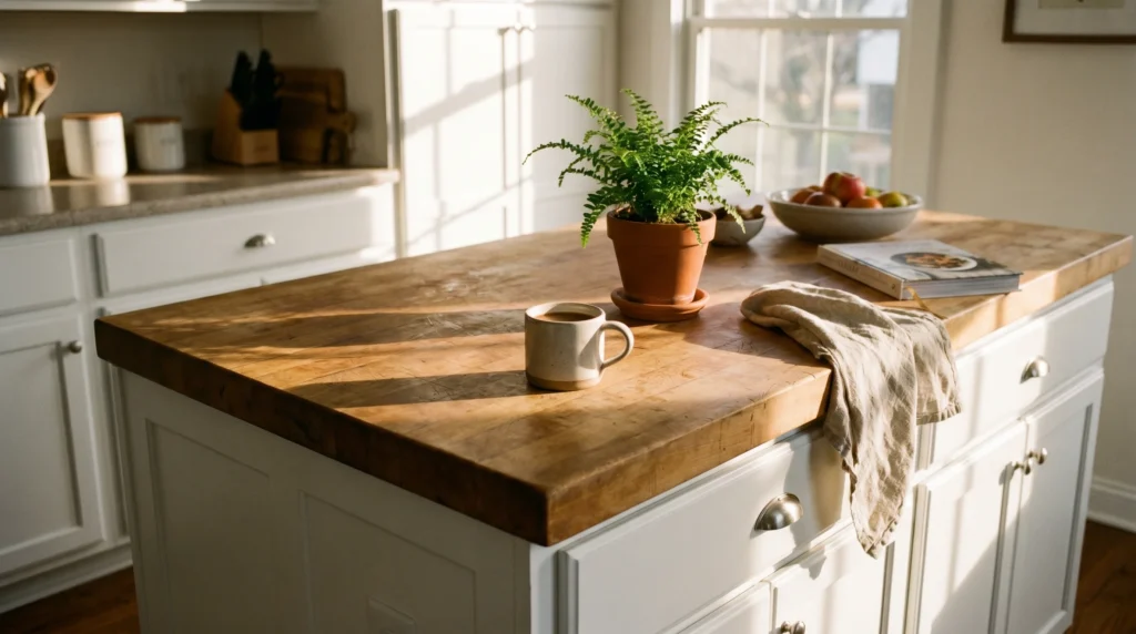 Butcher Block Countertops for Warmth