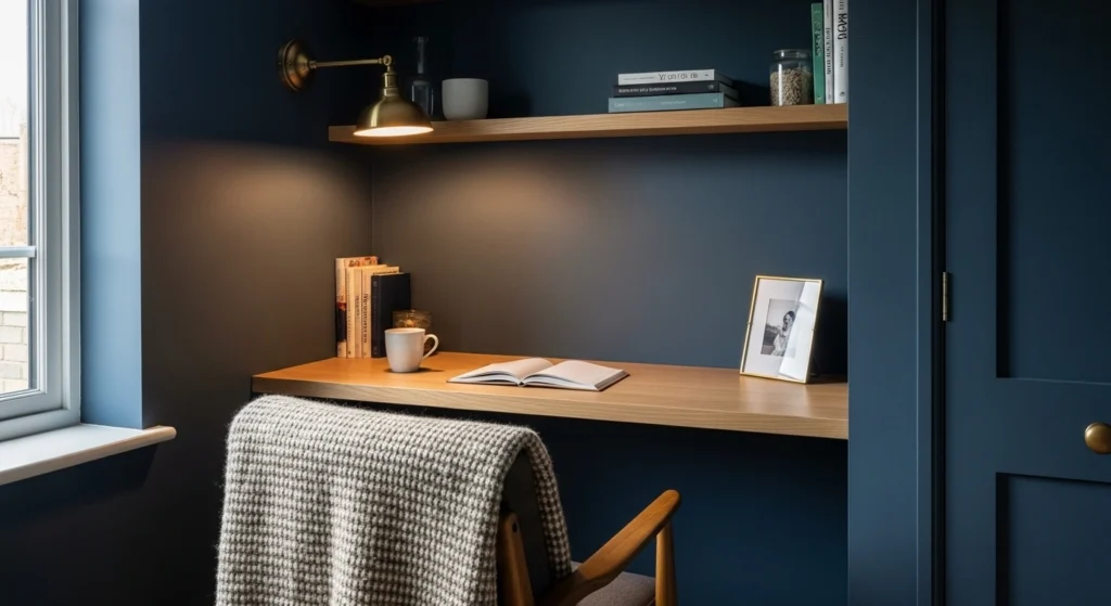 Alcove Workspace with Moody Accent Paint