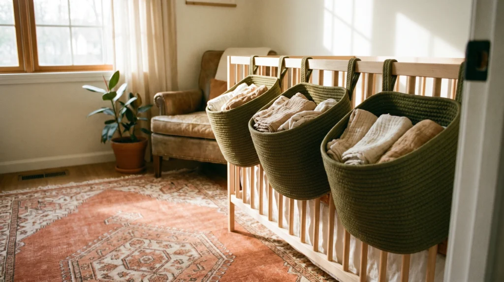 Crib Rail Basket Attachments