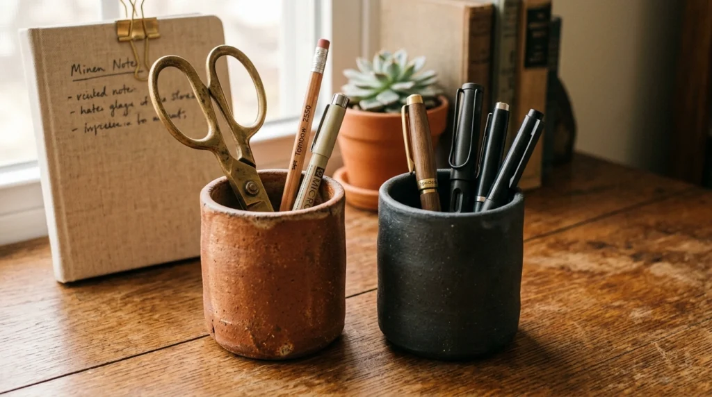 12. Matte Ceramic Desktop Pencil Cups