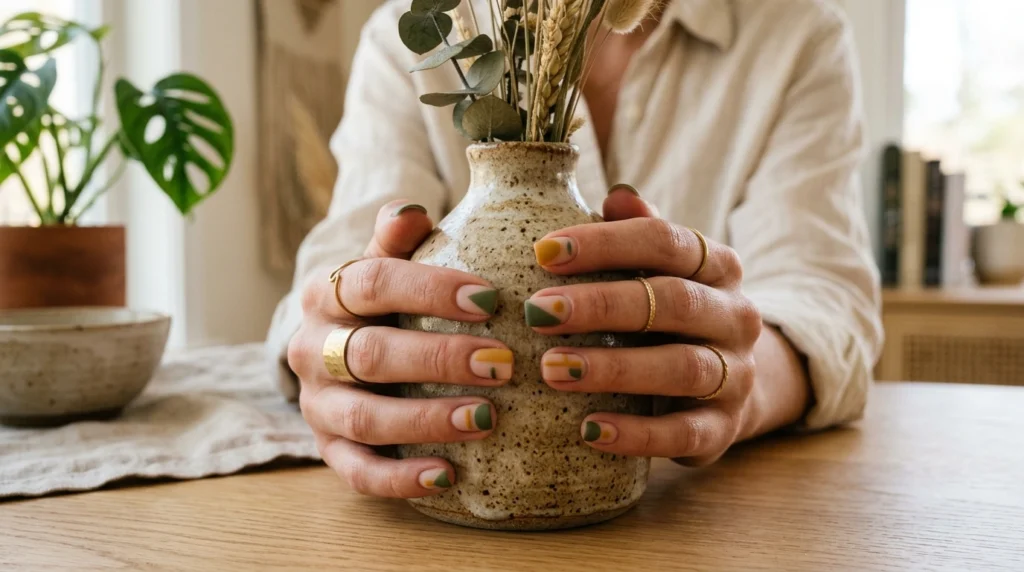 12. Matte Mustard and Olive Negative Space
