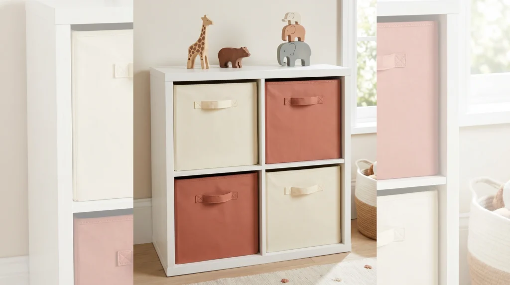 Fabric Storage Cubes in Earth Tones