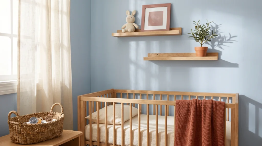 Over-Crib Floating Shelves for Storage and Style