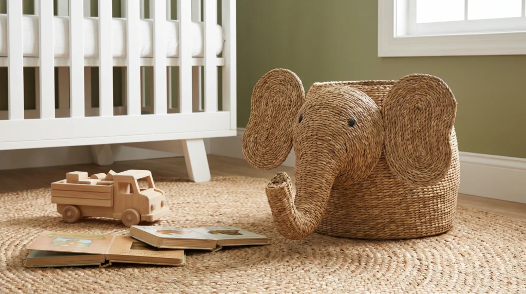 4. Woven Seagrass Animal Baskets