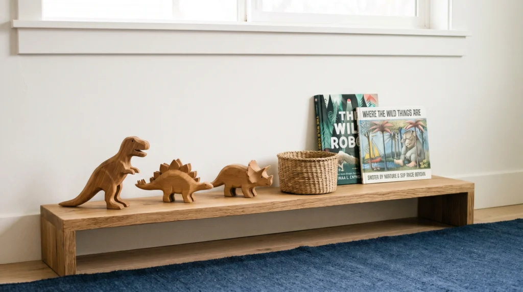 4. Low-Profile Open Shelving for "Active" Toys
