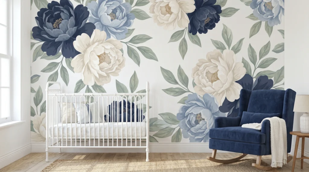 4. Oversized Peel-and-Stick Floral Murals