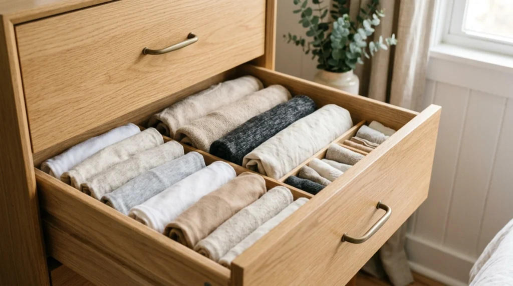 6. The "Flat Folding" Method — Clothes Stay Put, You Can See Everything
