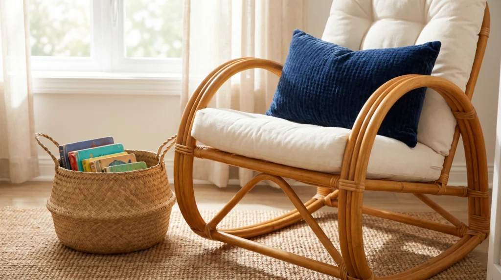 A Rattan or Cane Nursing Chair