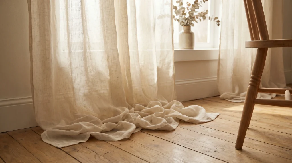 8. Floor-Length Linen Curtains