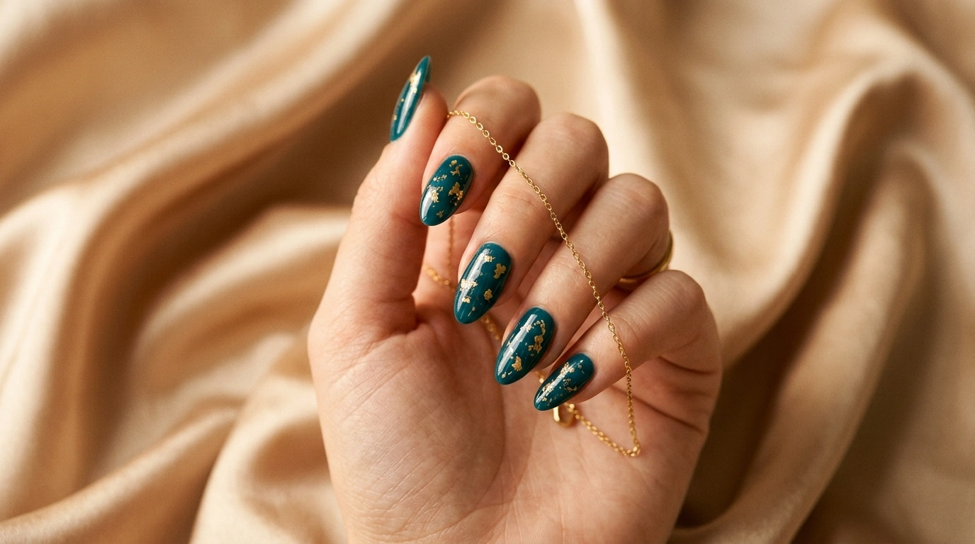Teal and Gold Foil Splatter