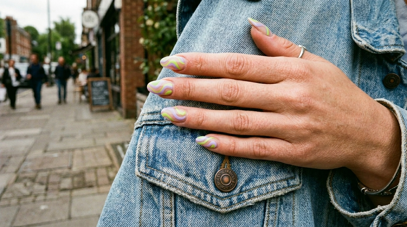 Psychedelic Lavender and Lime Green