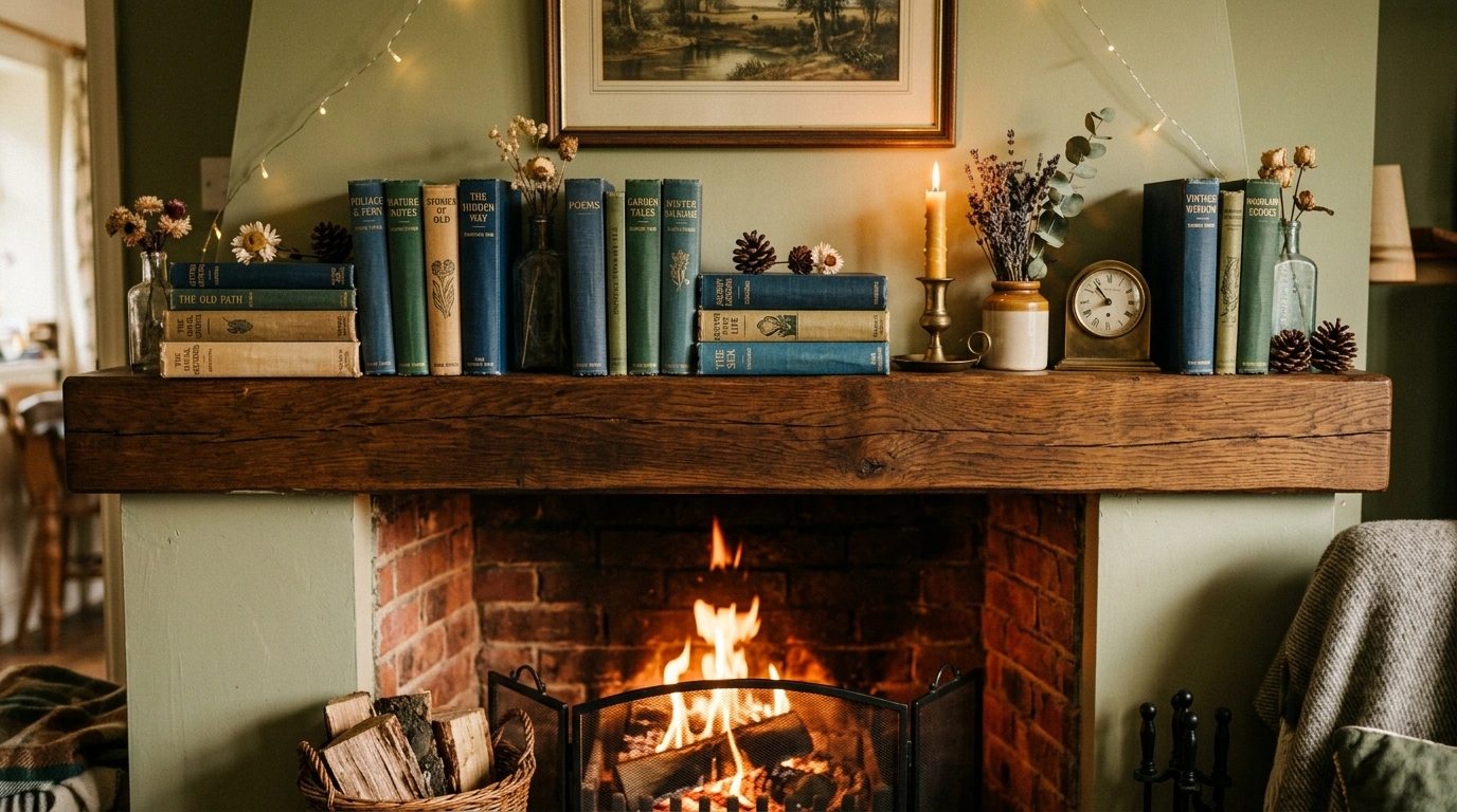 The Stacked Antique Book Display