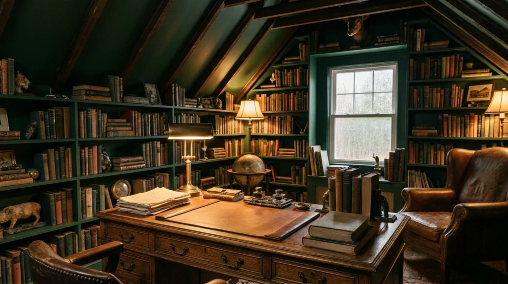 3. The Moody Dark-Academia Focus Nook