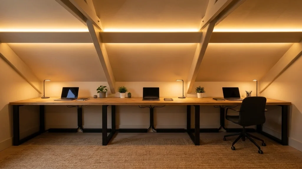 8. The Custom Knee-Wall Double Desk