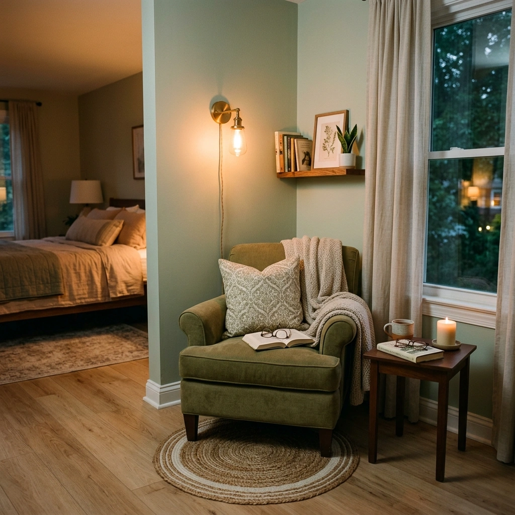 Cozy Accent Corners with Wall-Mounted Sconces