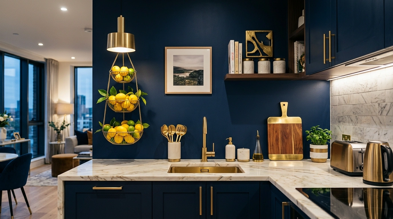 Deep Navy Blue & Brushed Gold