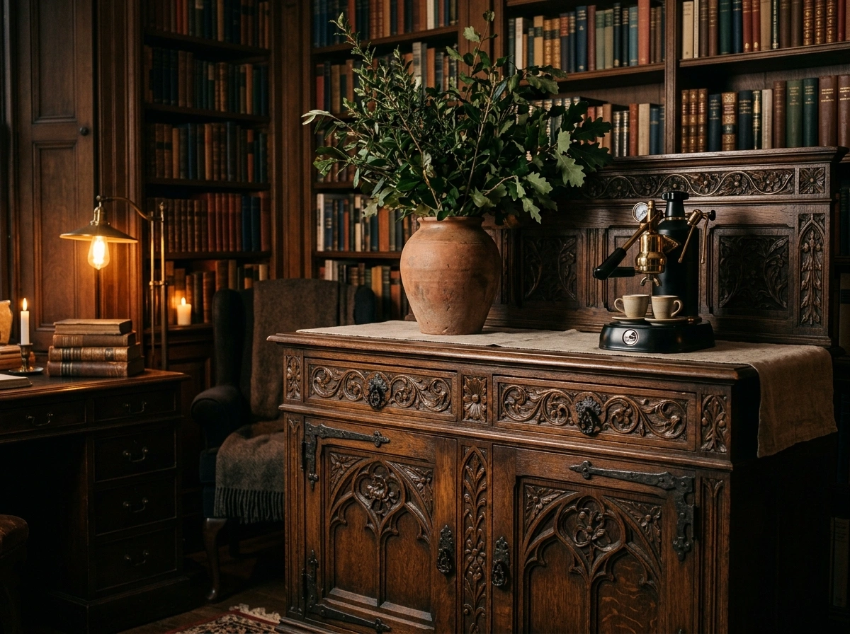 The Gothic Revival Carved Sideboard