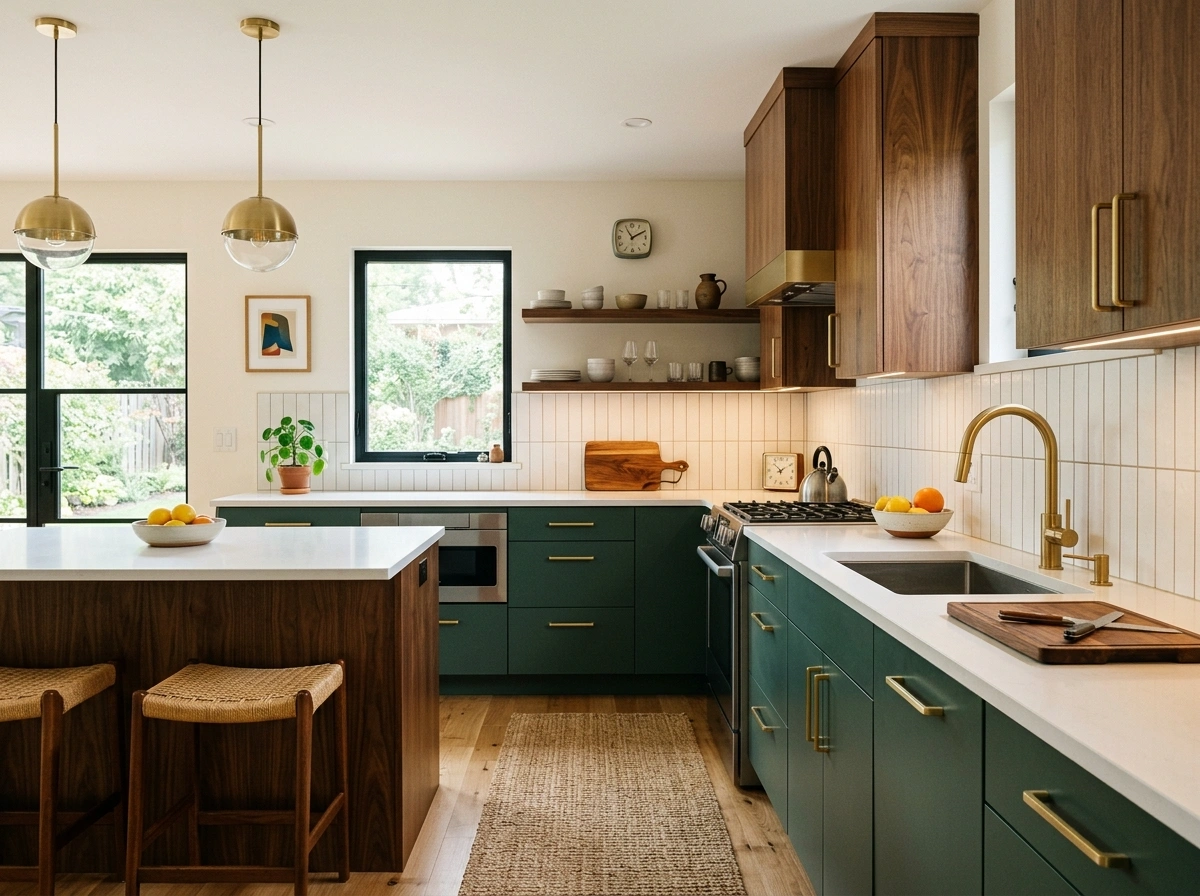 Jade Green & Rich Walnut