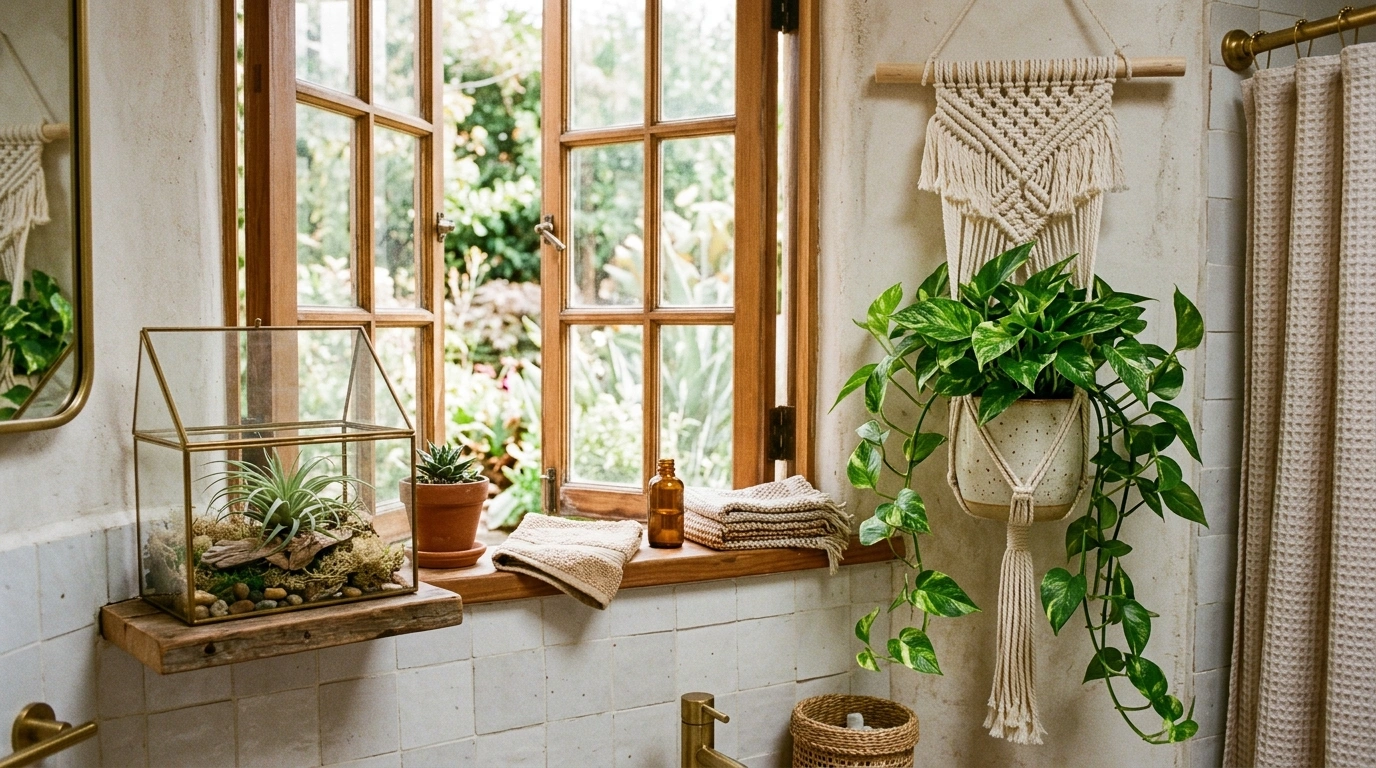 Crisp White Waffle Bath Mats and Hibiscus-Scent...