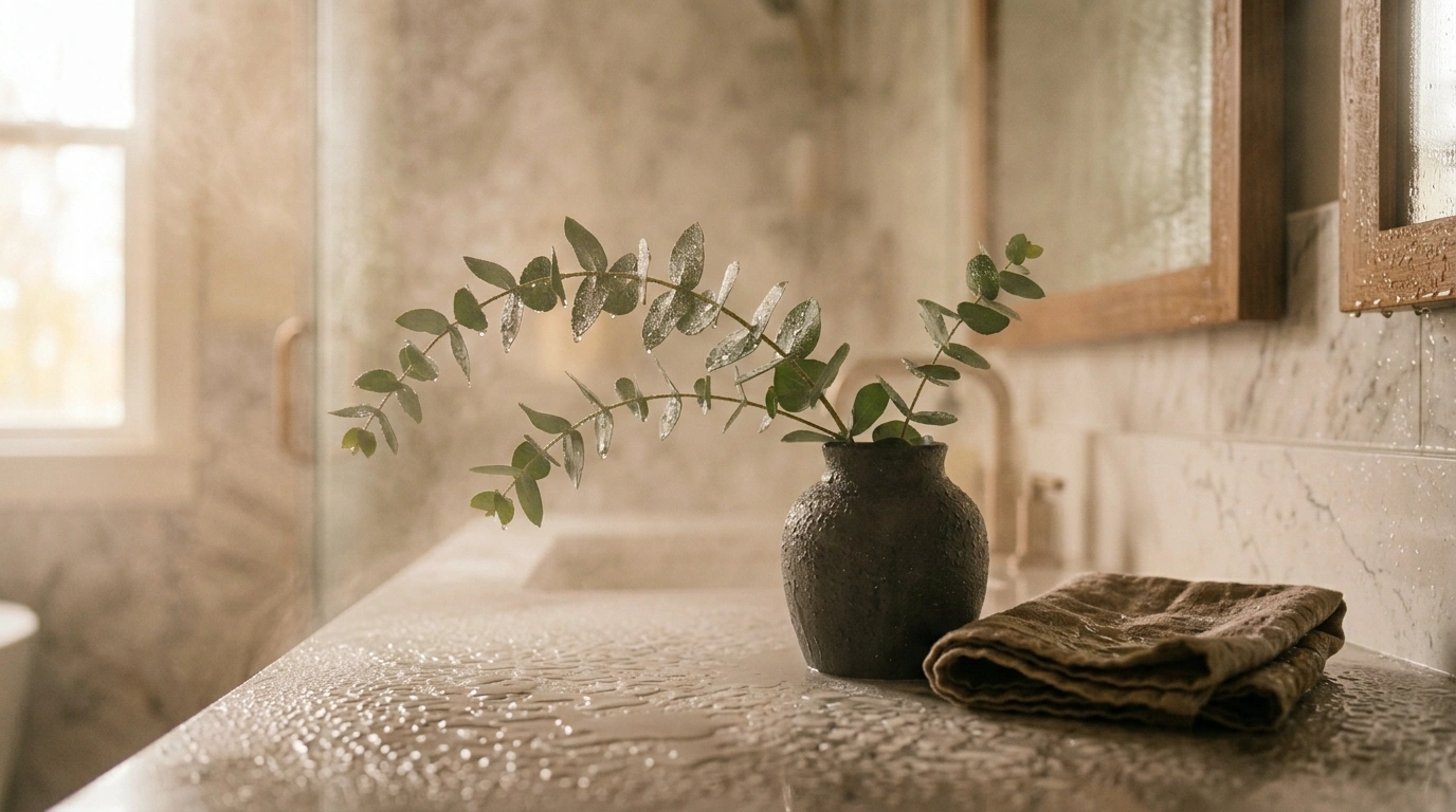 Curated Botanical Sprigs in Heavy Textured Ston...