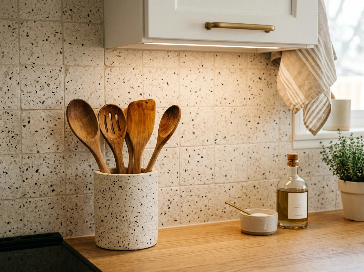 Terrazzo or Speckled Stone Accents