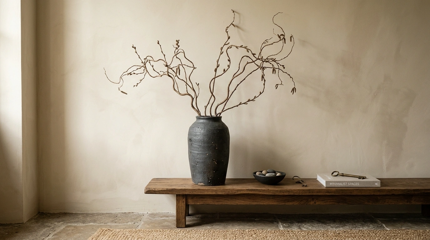 Dried Botanical Branches in Tall Stoneware